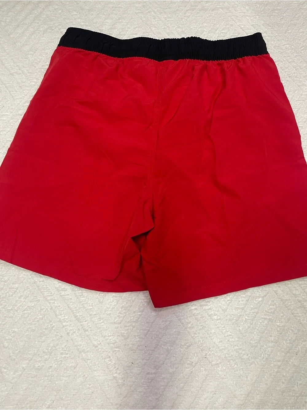 Arcweg Men's Red Swim Shorts Mesh Lined Zipper Pocket Size M